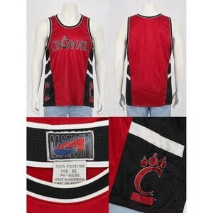 Vintage Cincinnati Bearcats Match 1‎ Basketball Jersey Red Black Mens XL NCAA